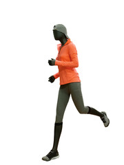 Running female mannequin.