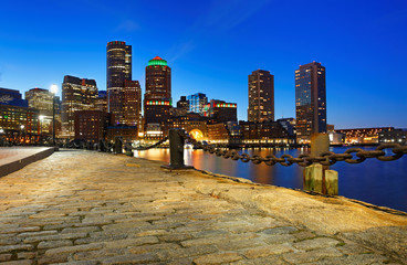 Fototapeta premium Boston Financial District at Sunset, Boston, Massachusetts, USA