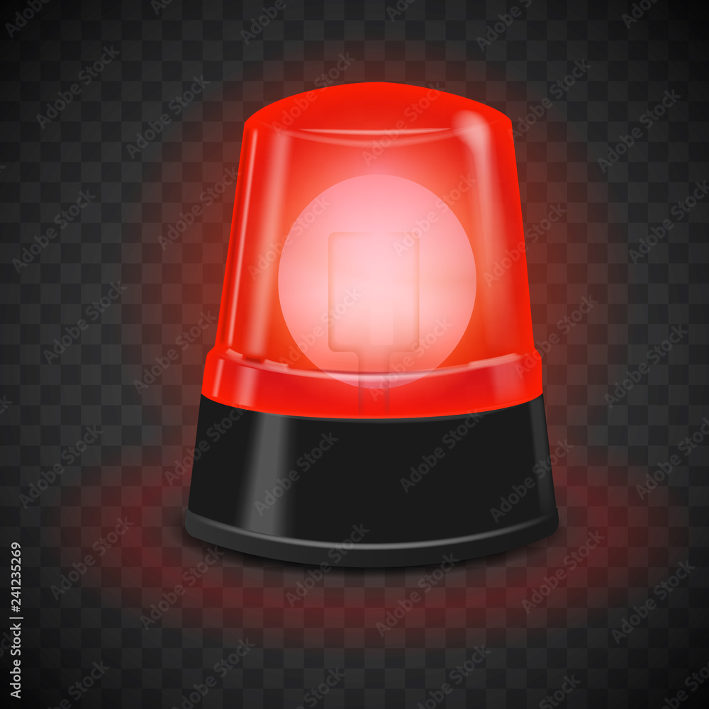 Poster red flasher icon. realistic illustration of red flasher vector icon for web design