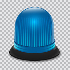 Blue flasher icon. Realistic illustration of blue flasher vector icon for web design