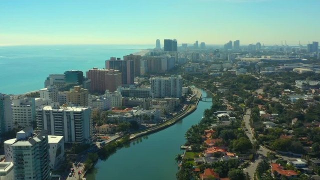 Aerial Miami Beach Collins condominium architecture