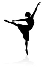 Silhouette of a ballet dancer dancing in a pose or position © Christos Georghiou