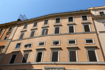 Facade of a Building in Rome, Italy