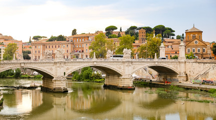 Fototapeta na wymiar Ponte Vittorio Emanuele II in Rome, Italy