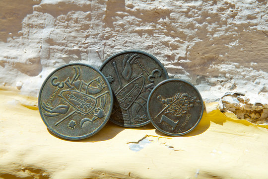 Old coins minted for the celebration of the Alburquerque medieval festival