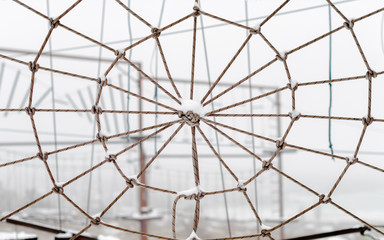 tied rope in the snow