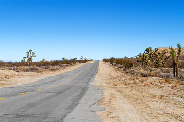Fototapeta na wymiar Old road in the Mojave Desert, California