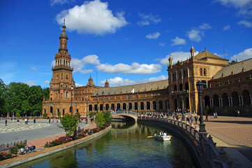 Canal at the Plaza de Espa&ntilde;a, Seville (Sevilla), Spain