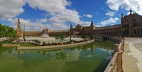 Canal at the Plaza de España, Seville (Sevilla), Spain