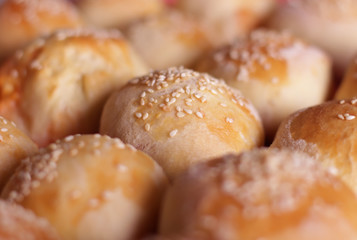 Fresh buns with sesame seed