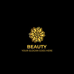 logo template nature gold color symbol luxury elegant beauty fashion boutique flower - Vector 