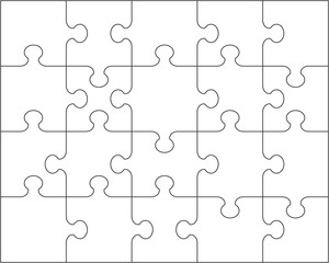 Illustration of separate parts of white puzzle