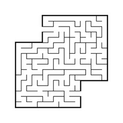 Abstract square maze. Game for kids. Puzzle for children. Labyrinth conundrum. Flat vector illustration isolated on white background. With place for your image.
