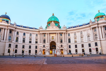 Fototapeta na wymiar Hofburg in Vienna Austria, view from Michaelplatz with no people