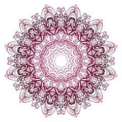 Pattern of mandala. Vector illustration. Modern Decorative floral color mandala. Decorative Cicle ornament. Floral design.