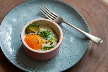 Baked egg with avocado