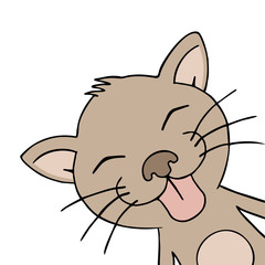 funny cat with tongue out