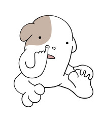 funny dog picking his nose