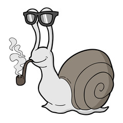 funny snail smoking