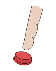 finger pushing red button