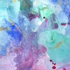 Abstract watercolor paper splash shapes isolated drawing. Illustration aquarelle for background.
