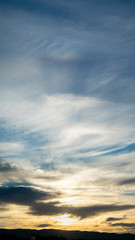 blue sky sunset with clouds