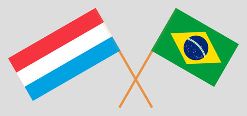 Luxembourg and Brazil. The Luxembourgish and Brazilian flags. Official proportion. Correct colors. Vector