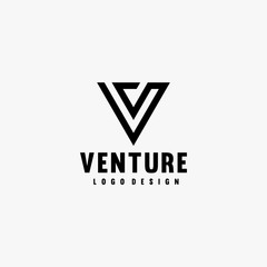 Letter V venture logo design vector