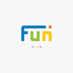 Fun text logo design vector