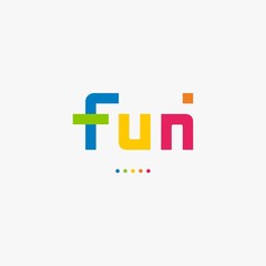 Fun text logo design vector