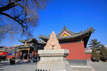Naklejka premium Five Pagoda Temple Building scenery, Hohhot city, Inner Mongolia autonomous region, China