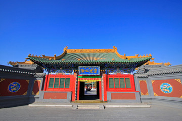 Naklejka premium temple building scenery in the Xilituzhao Lamasery, Hohhot city, Inner Mongolia autonomous region, China