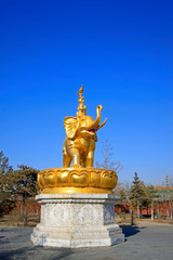 "Harmony four" sculpture in the Xilituzhao Lamasery, Hohhot city, Inner Mongolia autonomous region, China
