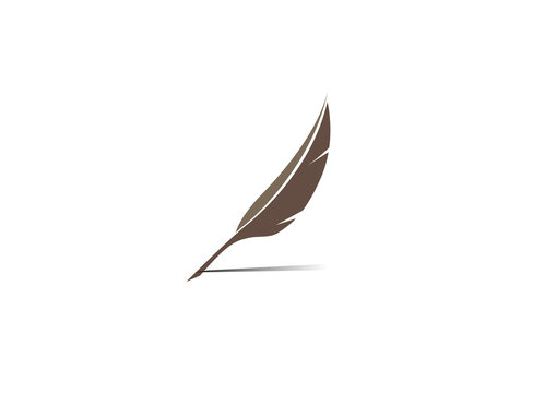 Plume write with a quill logo Design