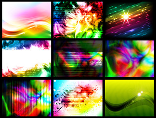 set of colorful backgrounds, vector