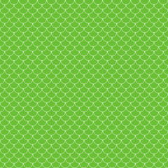 Fish Scales Seamless Pattern - Lime green and white fish scales or scallops design