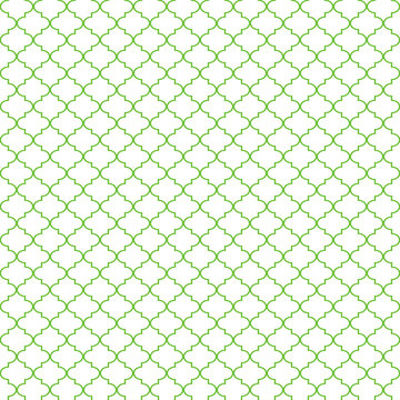 Quatrefoil Seamless Pattern - Minimalist lime green and white quatrefoil or trellis design