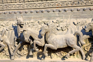 horse sculpture in the temple