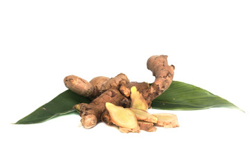 fresh ginger cut haff from garden
