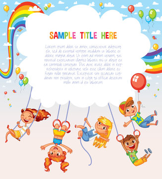 Template is ready for advertising of children's Entertainment Center or Amusement Park