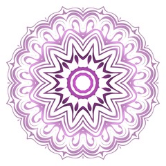 Pastel purple color mandala ornament. Vector illustration