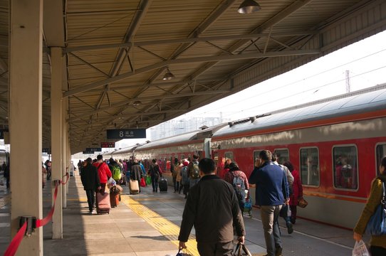 People In Train Station In China