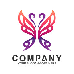 luxury butterfly logo design tempate