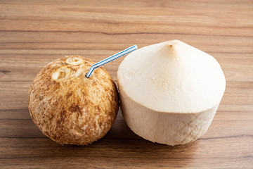 Fresh coconut and coconut juice