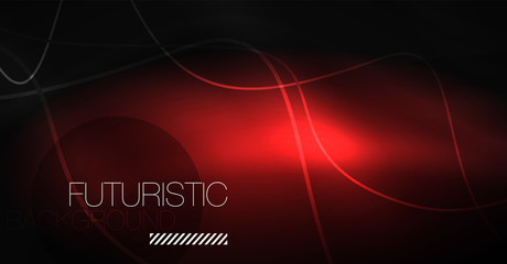 Neon lines wave background. Abstract composition