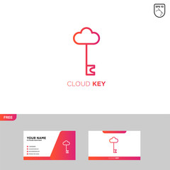 Cloud Key Logo Template, Free Business Card