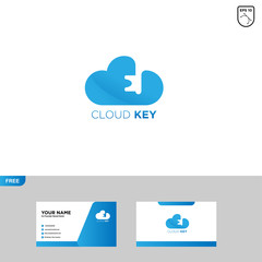 Cloud Key Logo Template, Free Business Card