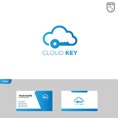 Cloud Key Logo Template, Free Business Card