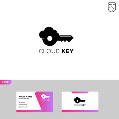 Cloud Key Logo Template, Free Business Card