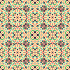 abstract objects on a light background in retro style seamless pattern illustration